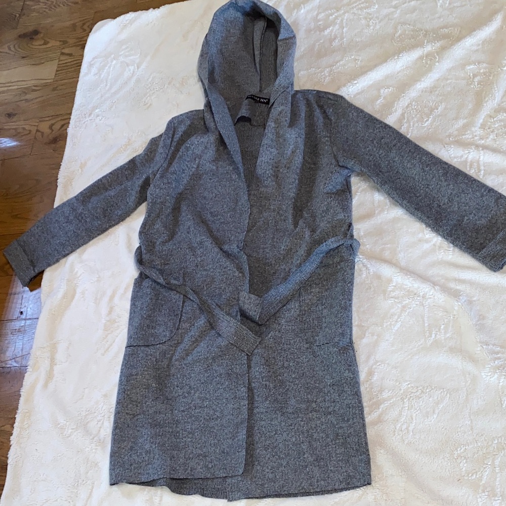Cozy Gray Hooded Long Coat